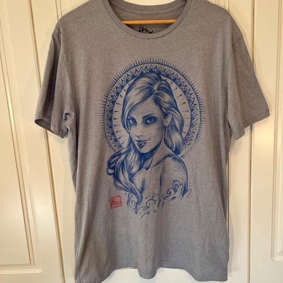 im THE UNDERACHIEVERS Grey & Blue Graphic Short-sleeved T-shirt Men's size XL - Picture 1 of 5
